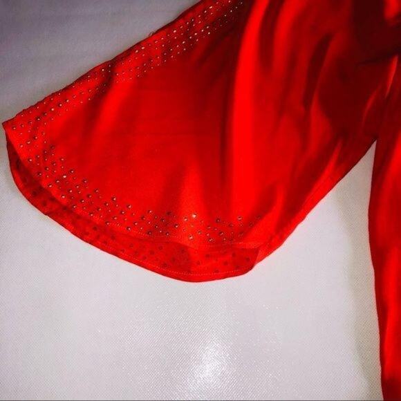 Jennifer Lopez Women's Sequin Orange Blouse Sz M - Picture 12 of 15